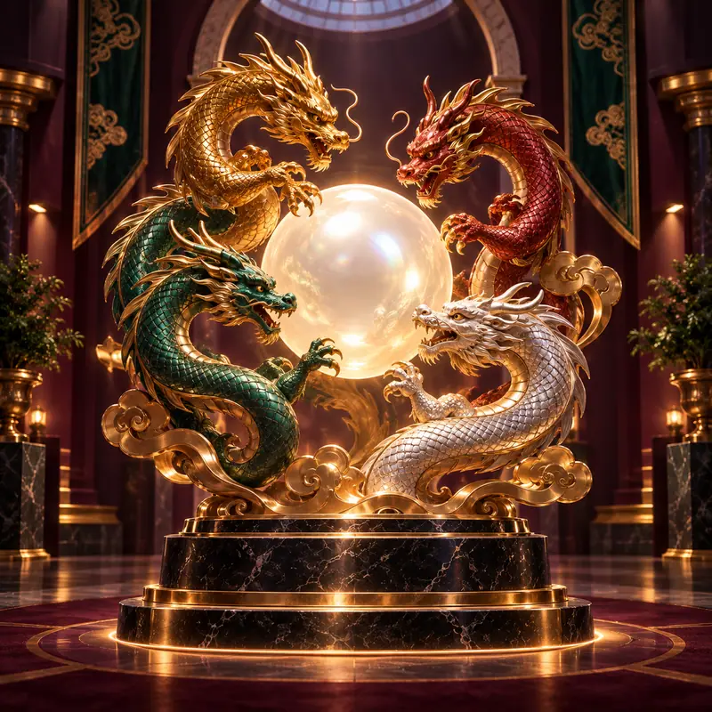 Gallery scene for 4 Dragon Pearls at Slots Gallery